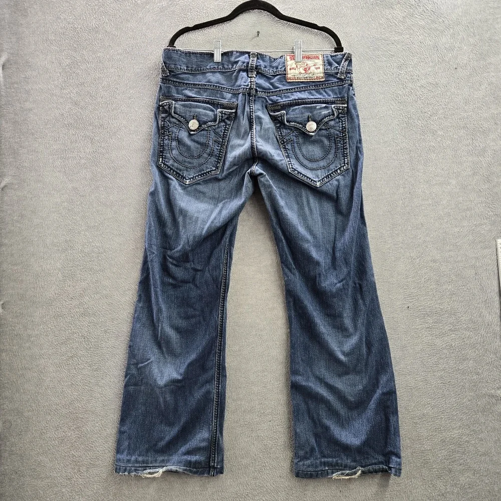VINTAGE True Religion Men Jeans‎ 34 Blue Denim Billy Giant Big T Baggy 90s USA